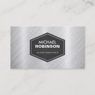 Audio Engineer - Silver Metallic Look Business Card
