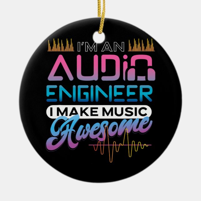 Audio Engineer Sound Engineer Audio Technician Ceramic Tree Decoration (Front)
