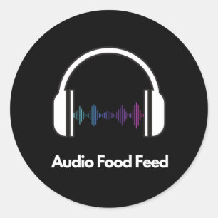 Audio Food Feed Round Stickers 
