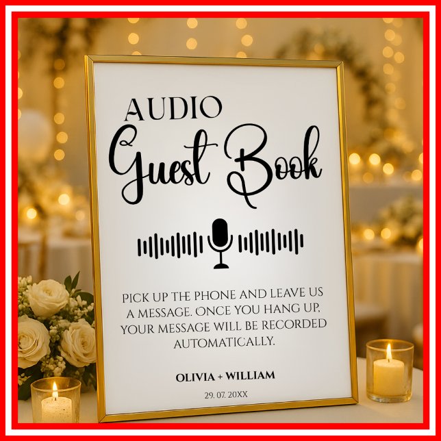 Audio Guest Book Elegant Wedding Sign (Creator Uploaded)