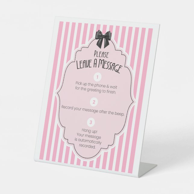 Audio Guest Book Phone Instructions Wedding Sign (Front)