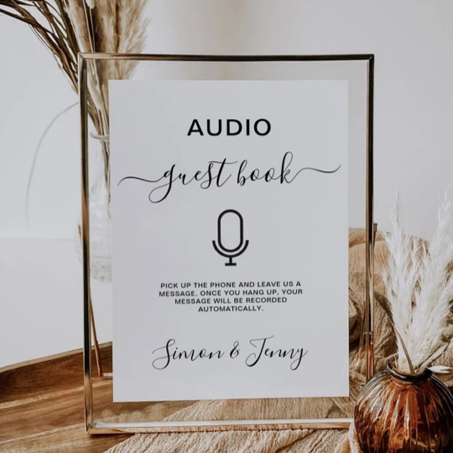 Audio Guest Book Wedding Sign Template, Invitation (Audio Guest Book Wedding Sign Template, Invitation)