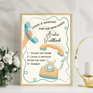 Audio guestbook message for wedding sign