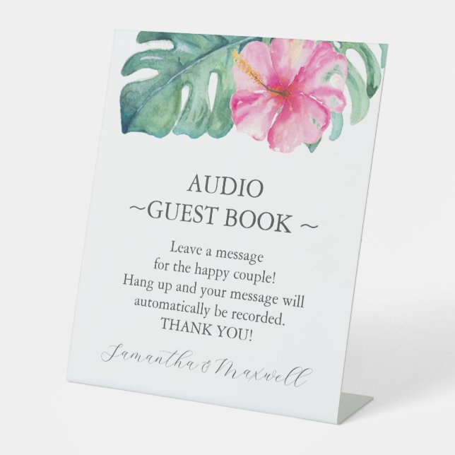 Audio Guestbook Sign Tropical Weddings (Front)