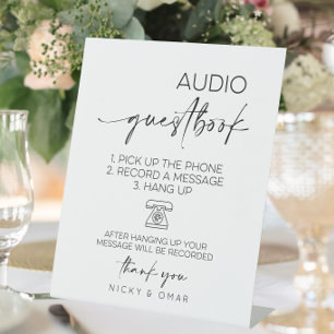 Audio Guestbook Wedding Reception Pedestal Sign