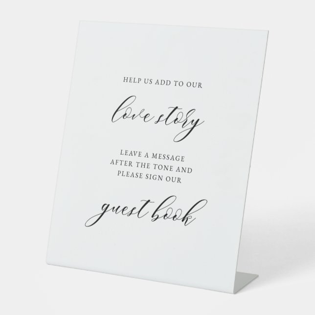 Audio Guestbook Wedding Sign | Modern Minimal  (Front)