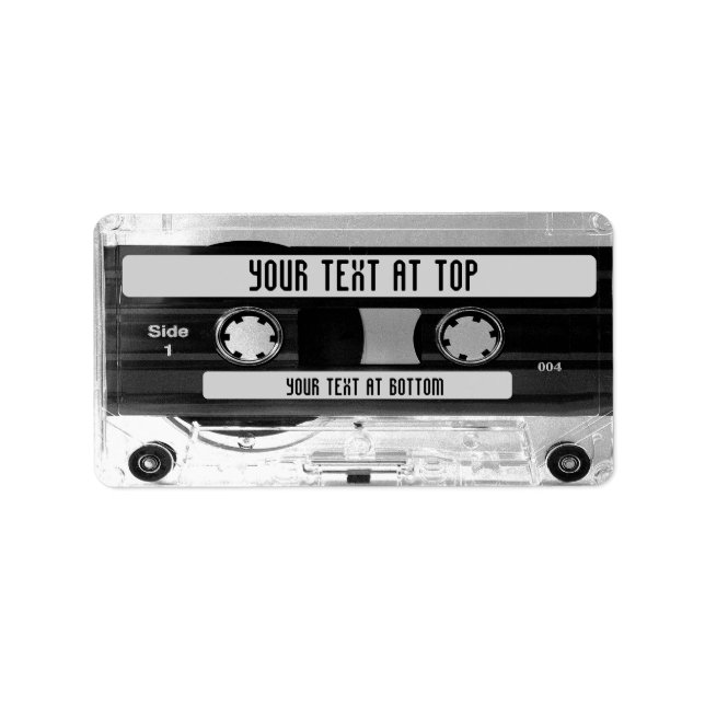 Audio Music Cassette Tape Library Labels, Gift Tag (Front)