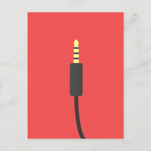 Audio plug connector cable music mini postcard