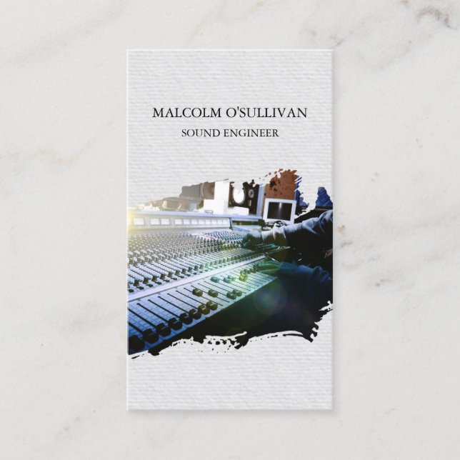 Audio Sound Recording Engineer Business Card (Front)