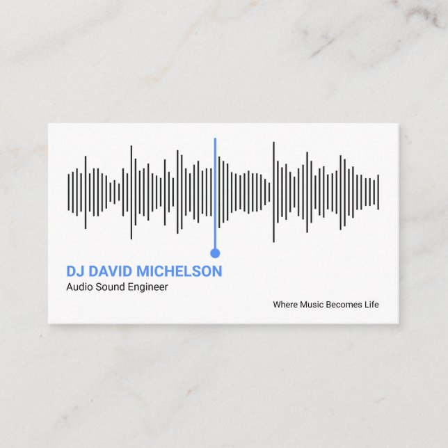Audio Sound Wave Professional Deejay Business Card (Front)