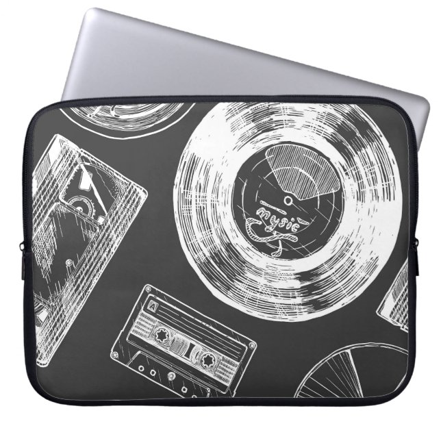 Audio-video carriers: diverse seamless pattern. laptop sleeve (Front)