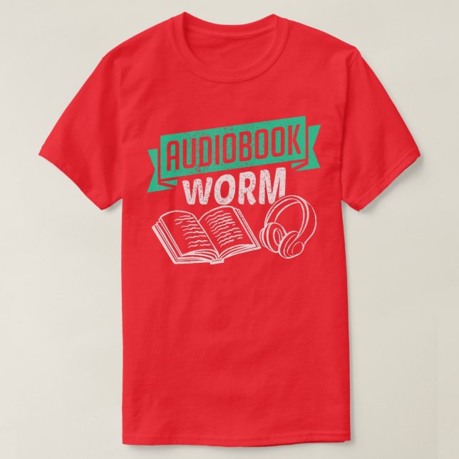 Audiobook Worm Story Lover  T-Shirt (Design Front)
