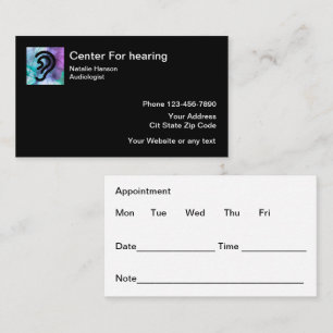 Audiologist Hearing Clinic Appointment Cards