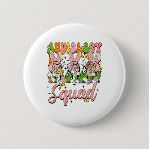 Audiology Squad Funny Easter Bunny  6 Cm Round Badge
