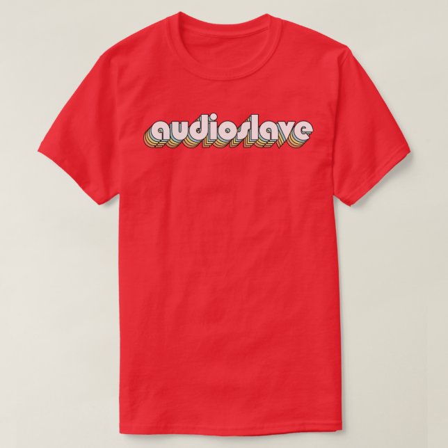 Audioslave Retro Rainbow Typography Faded Style T-Shirt (Design Front)