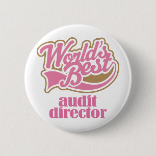 Audit Director Pink Gift 6 Cm Round Badge