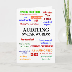 Auditor Birthday   Auditing Swear Words   Joke Card