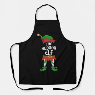Auditor Elf Family Matching Group Christmas Party Apron