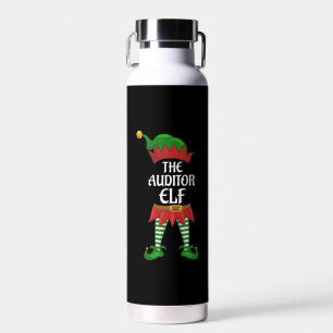Auditor Elf Family Matching Group Christmas Party Water Bottle
