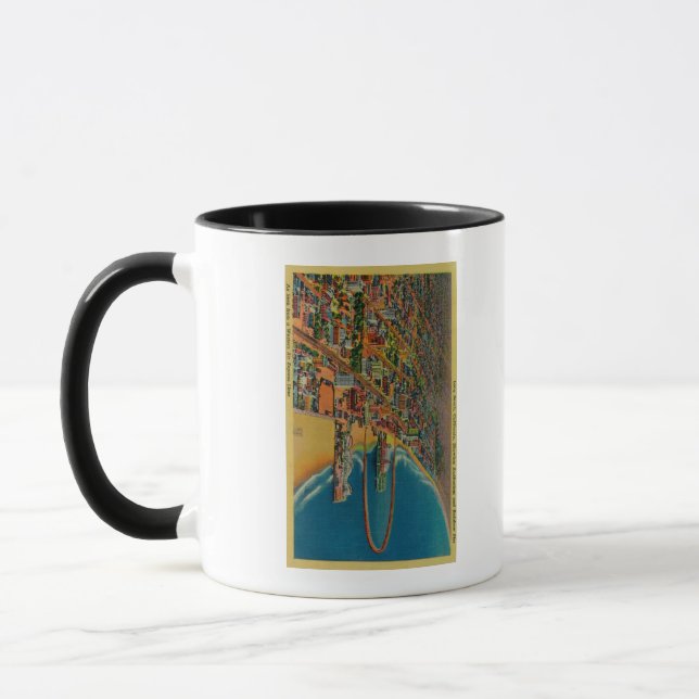 Auditorium, Beach, and Rainbow Pier Mug (Left)