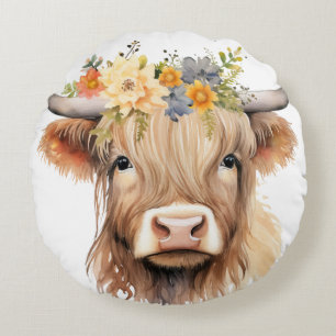 Audrey Cow Round Cushion