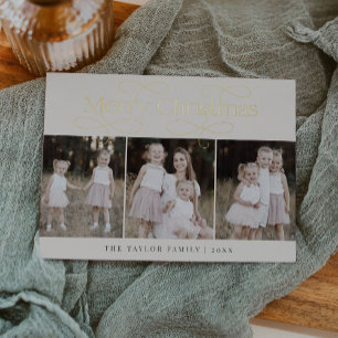 AUDREY Gold Foil Family Photo Vintage Christmas