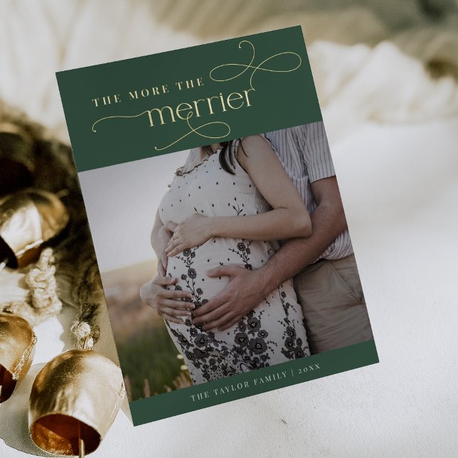 AUDREY Green Foil Christmas Pregnancy Announcement (AUDREY Green Foil Christmas Pregnancy Announcement)