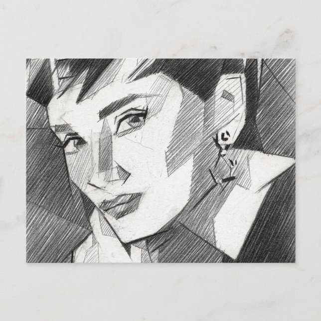 Audrey Hepburn Inspired Portrait Postcard (Front)