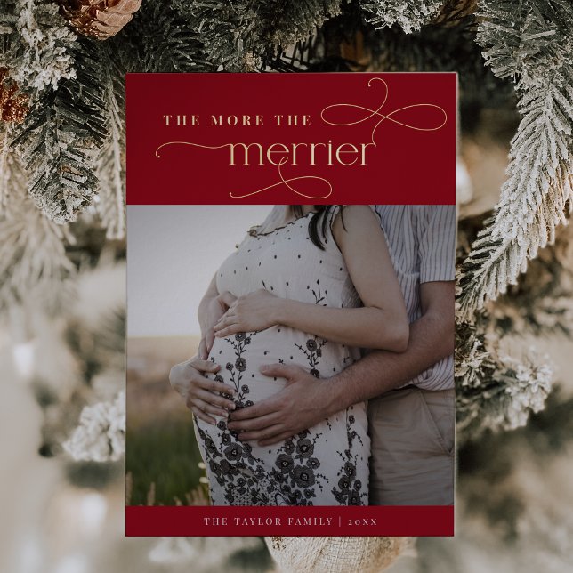AUDREY Red Foil Christmas Pregnancy Announcement (AUDREY Red Foil Christmas Pregnancy Announcement)