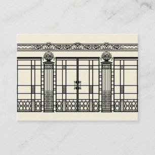 AUDREY'S ART DECO IRONWORK: ELEGANT BLACK & CREAM BUSINESS CARD