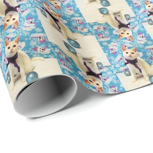Audrey's Christmas Cat / Kitten Wrapping Paper (Roll Corner)