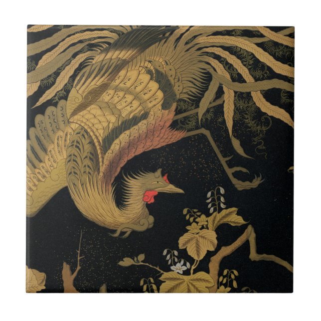 Audsley Mythical Howo Bird: 1884 Japanese Phoenix Tile (Front)