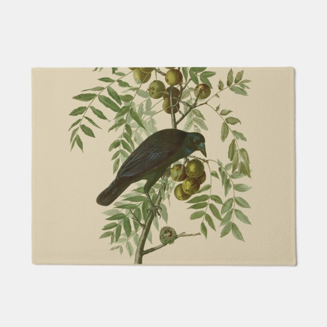 Audubon American Crow Black Bird Doormat (Front)