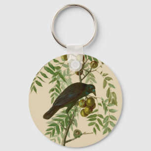 Audubon American Crow Black Bird Key Ring