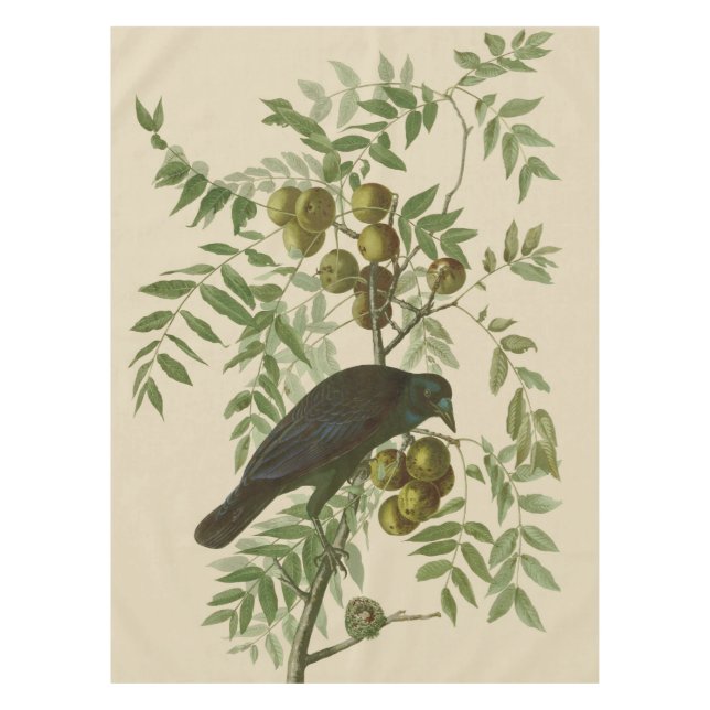 Audubon American Crow Black Bird Tablecloth (Front)