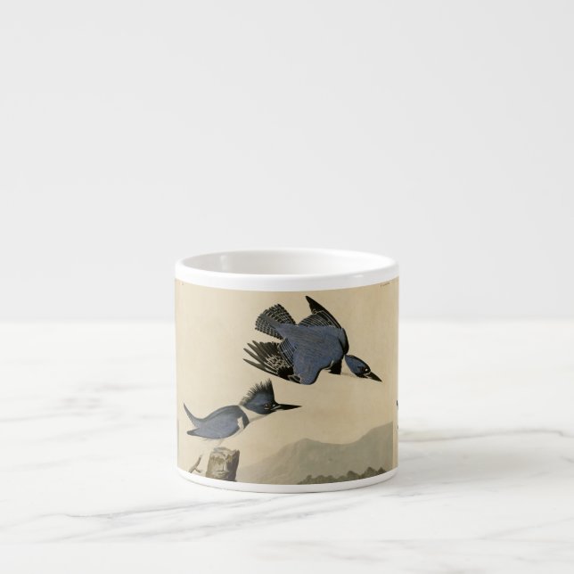 Audubon Belted Kingfisher Wildlife Bird Espresso Cup (Front)
