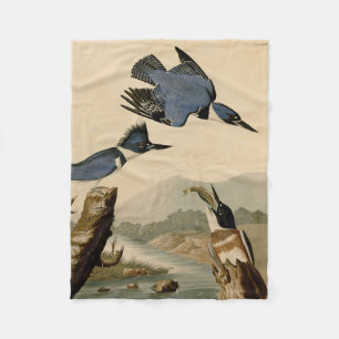 Audubon Belted Kingfisher Wildlife Bird Fleece Blanket