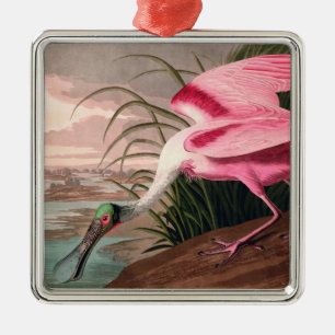 Audubon Bird Roseate Spoonbill Artwork Print Metal Tree Decoration