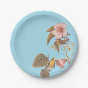 Audubon Blue Winged Yellow Warbler Bird Paper Plate