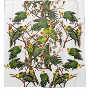 Audubon Carolina Parrot Bird Animal Shower Curtain