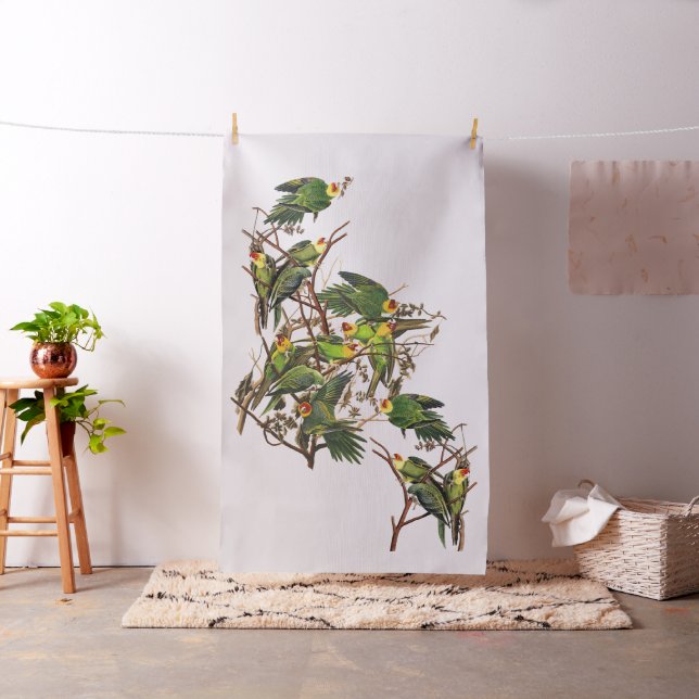 Audubon Carolina Parrot Birds Wildlife Fabric (In Situ)