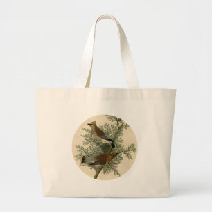 Audubon Cedar Waxwing Bird Large Tote Bag