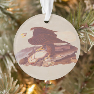 Audubon Classic Bald Eagle with Fresh Catch Fish Ornament