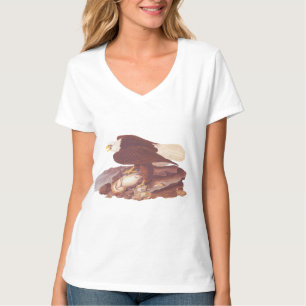 Audubon Classic Bald Eagle with Fresh Catch Fish  T-Shirt