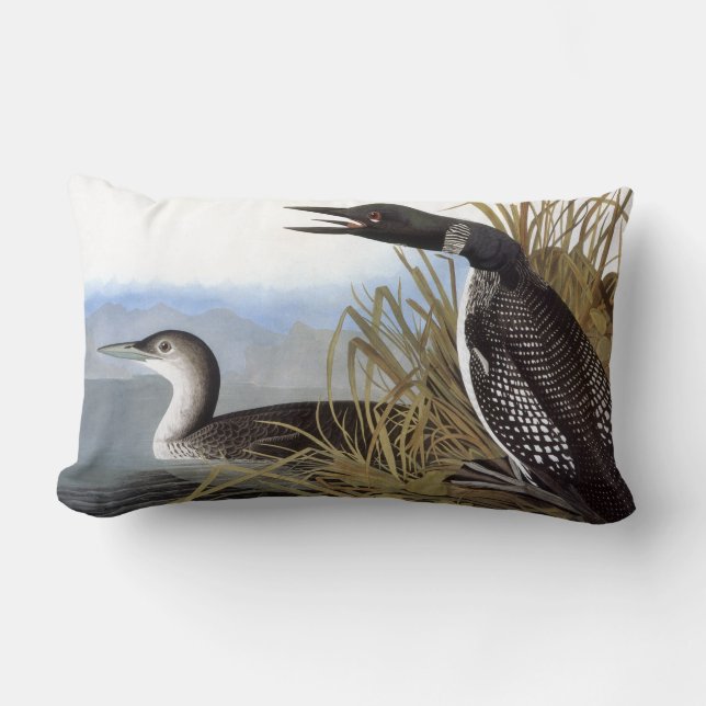 Audubon: Common Loon Lumbar Cushion (Front)