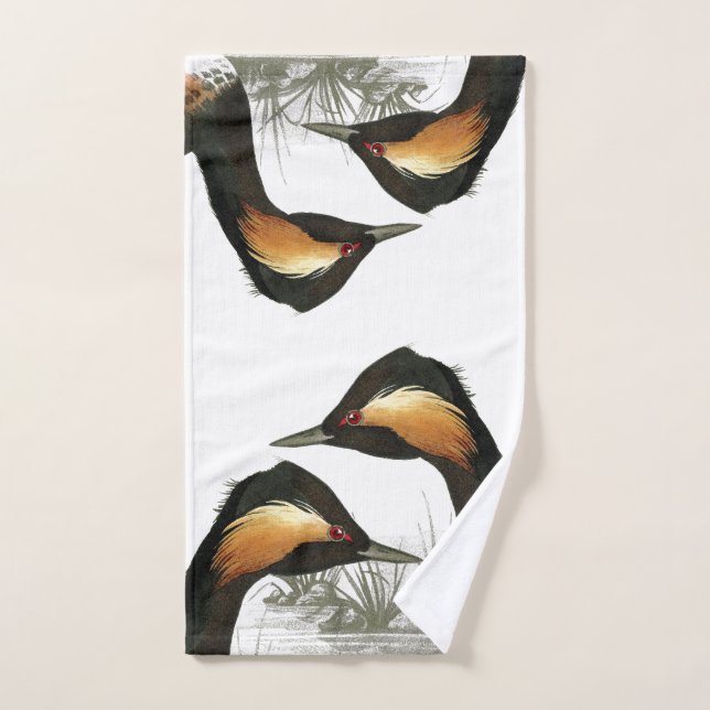 Audubon Eared Grebe Birds Wildlife Bath Towel Set (Hand Towel)