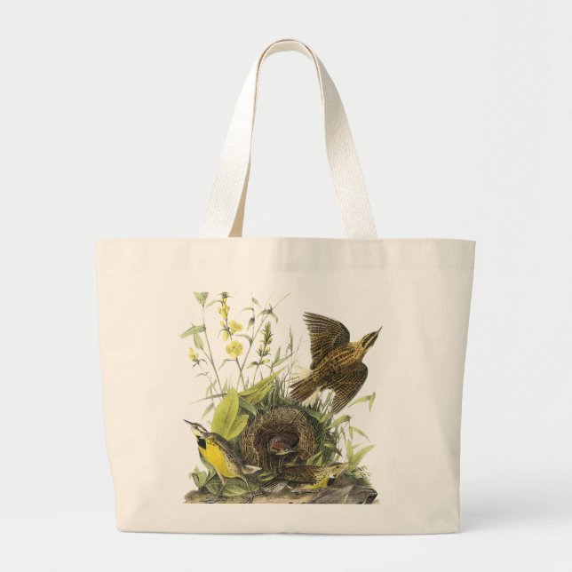 Audubon Eastern Meadowlard Large Tote Bag (Front)