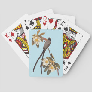 Audubon Fork-Tailed Flycatcher Bird Vintage Art Pl Playing Cards