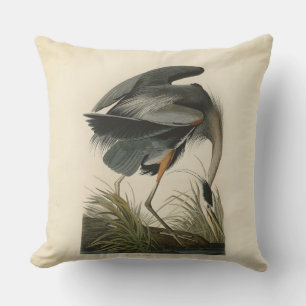 Audubon Great Blue Heron Marsh Bird Cushion