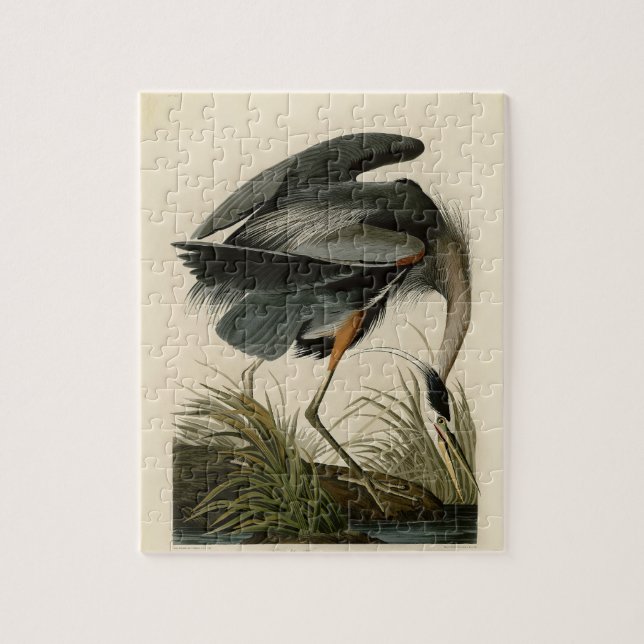 Audubon Great Blue Heron Marsh Bird Jigsaw Puzzle (Vertical)